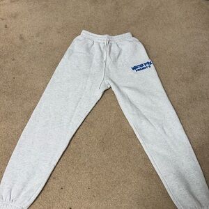 Gray Sweatpants with Blue Logo